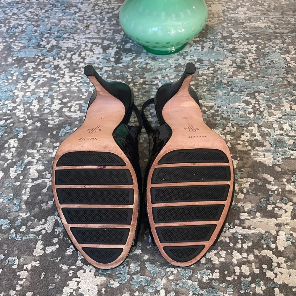 Cole Haan Air Talia Black Patent Leather Open Toe Slingback Heel Size 7C… - Picture 9 of 13